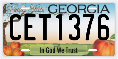 GA license plate CET1376