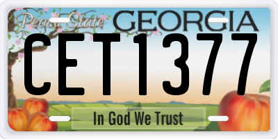 GA license plate CET1377