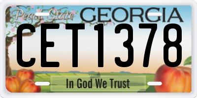 GA license plate CET1378