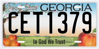 GA license plate CET1379