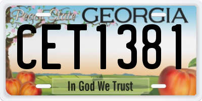 GA license plate CET1381