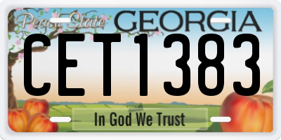 GA license plate CET1383