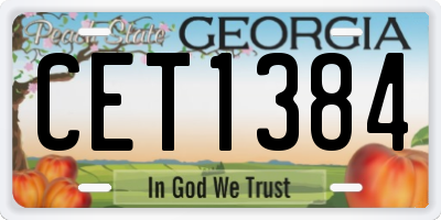 GA license plate CET1384