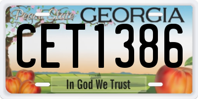 GA license plate CET1386