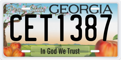 GA license plate CET1387