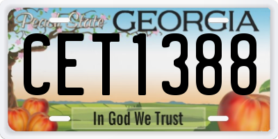 GA license plate CET1388
