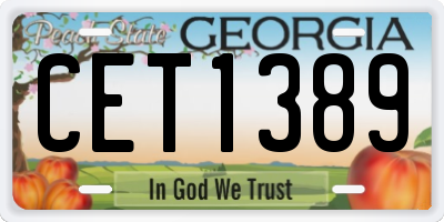 GA license plate CET1389