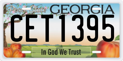 GA license plate CET1395