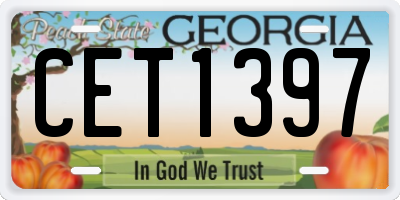 GA license plate CET1397