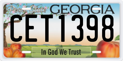 GA license plate CET1398
