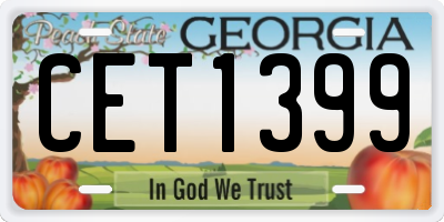 GA license plate CET1399