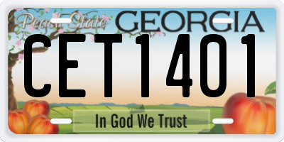 GA license plate CET1401