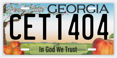 GA license plate CET1404