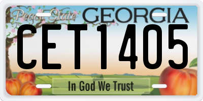 GA license plate CET1405