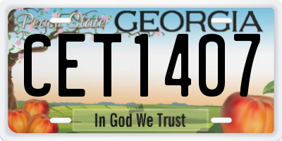 GA license plate CET1407