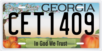 GA license plate CET1409