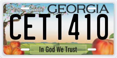 GA license plate CET1410