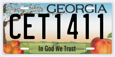 GA license plate CET1411