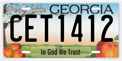 GA license plate CET1412