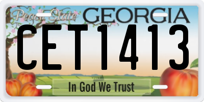 GA license plate CET1413