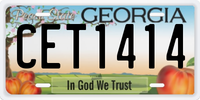 GA license plate CET1414