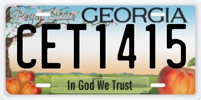 GA license plate CET1415