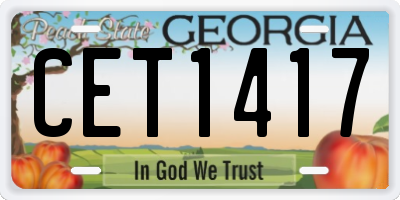 GA license plate CET1417