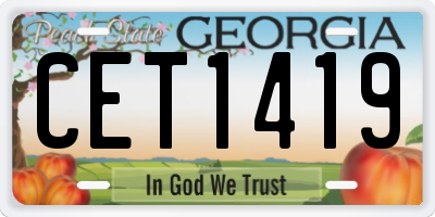 GA license plate CET1419