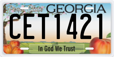 GA license plate CET1421