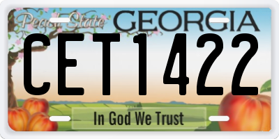 GA license plate CET1422