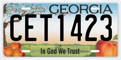 GA license plate CET1423