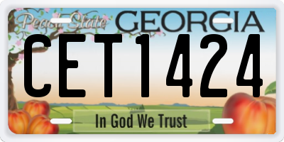 GA license plate CET1424