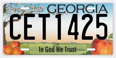 GA license plate CET1425