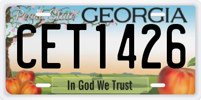 GA license plate CET1426
