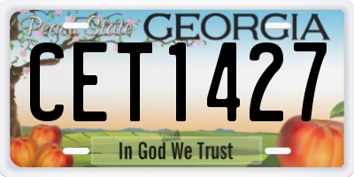 GA license plate CET1427