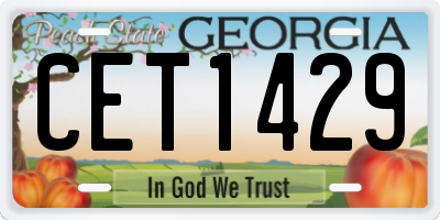 GA license plate CET1429