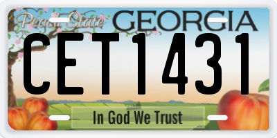 GA license plate CET1431