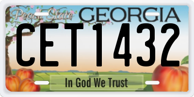 GA license plate CET1432