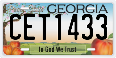 GA license plate CET1433