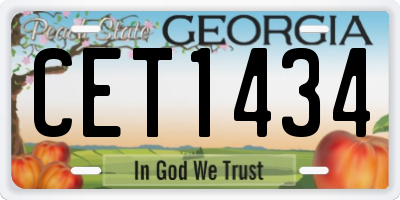 GA license plate CET1434