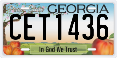GA license plate CET1436