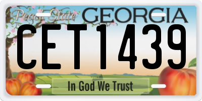 GA license plate CET1439