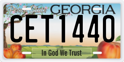 GA license plate CET1440