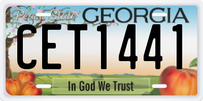 GA license plate CET1441