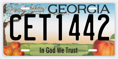 GA license plate CET1442
