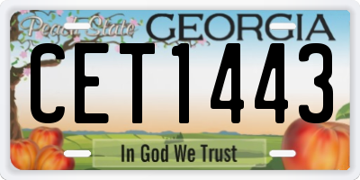 GA license plate CET1443