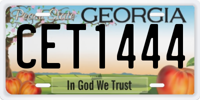 GA license plate CET1444