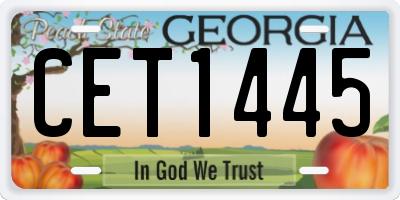 GA license plate CET1445
