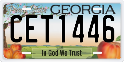 GA license plate CET1446