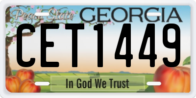 GA license plate CET1449